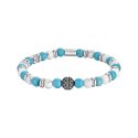 Luca Barra - Bracciale Uomo Elastico - Pietre Blu - Acciaio