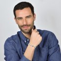 Luca Barra - Bracciale Uomo Elastico - Pietre Blu - Acciaio