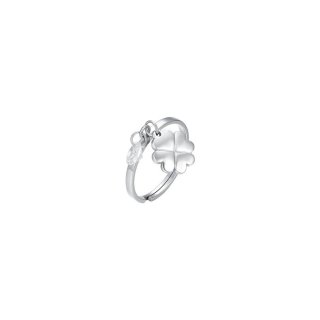 Luca Barra - Anello Donna Acciaio - Quadrifoglio - Zircone Bianco