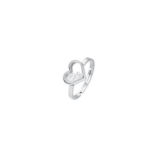 Luca Barra - Anello Cuore Donna - Acciaio - Zirconi