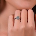 Luca Barra - Anello Donna Acciaio - Cristalli Bianchi - Zircone Bianco