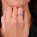 Luca Barra - Anello Donna Acciaio - Cristalli Bianchi - Zircone Rosa