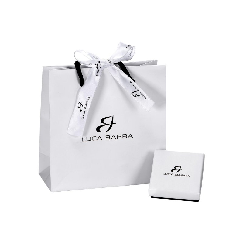 Luca Barra - Anello Donna Acciaio - Cristalli Bianchi - Zircone Rosa