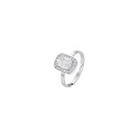 Luca Barra - Anello Donna Acciaio - Cristalli Bianchi - Zircone