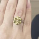 Luca Barra - Anello Donna Acciaio Ip Gold - Rosa Girevole - Cristallo Bianco