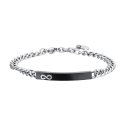 Luca Barra - Bracciale Uomo Acciaio - Piastra Ip Black - Infinito