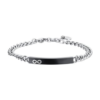 Luca Barra - Bracciale Uomo Acciaio - Piastra Ip Black - Infinito