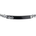 Luca Barra - Bracciale Uomo Acciaio - Piastra Ip Black - Infinito