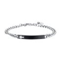 Luca Barra - Bracciale Uomo Acciaio - Piastra Ip Black - Croce