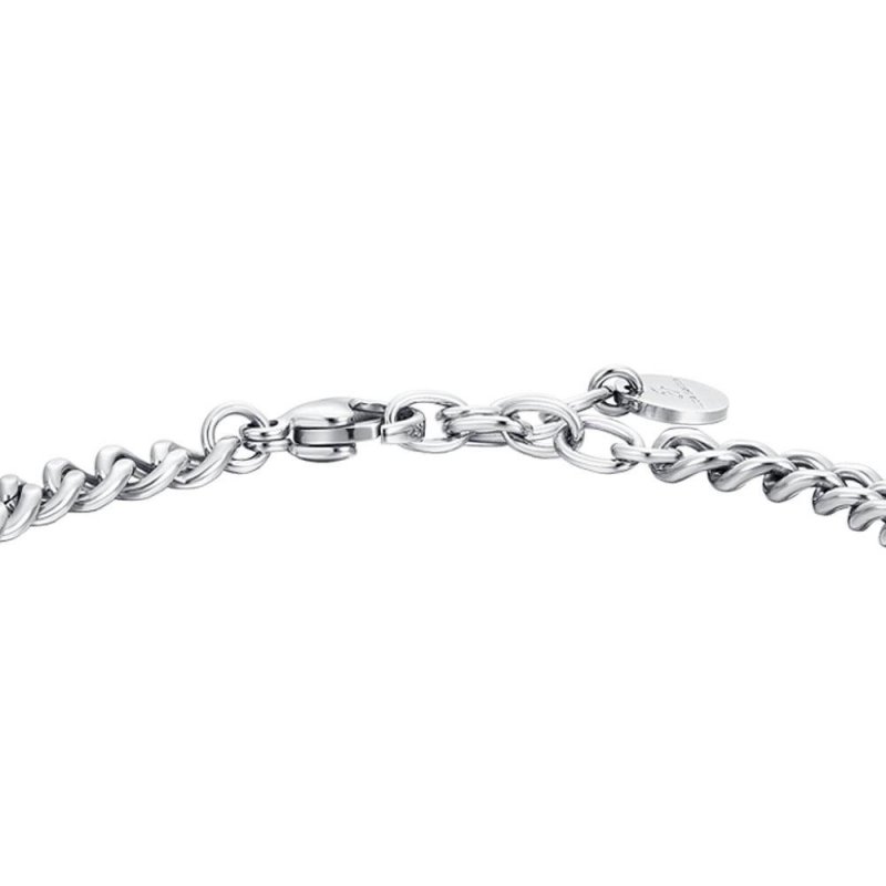 Luca Barra - Bracciale Uomo Acciaio - Piastra Ip Black - Croce