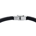 Luca Barra - Bracciale Uomo Silicone - Piastra Croce - Nero