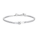 Luca Barra - Bracciale Tennis Uomo - Acciaio - Zirconi Bianchi