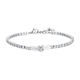 Luca Barra - Bracciale Tennis Uomo - Acciaio - Zirconi Bianchi