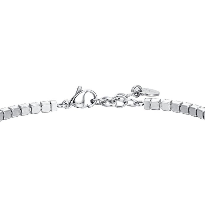 Luca Barra - Bracciale Tennis Uomo - Acciaio - Zirconi Bianchi