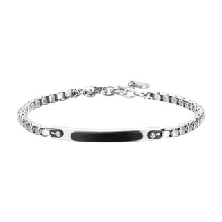 Luca Barra - Bracciale Uomo Acciaio - Piastra Ip Black
