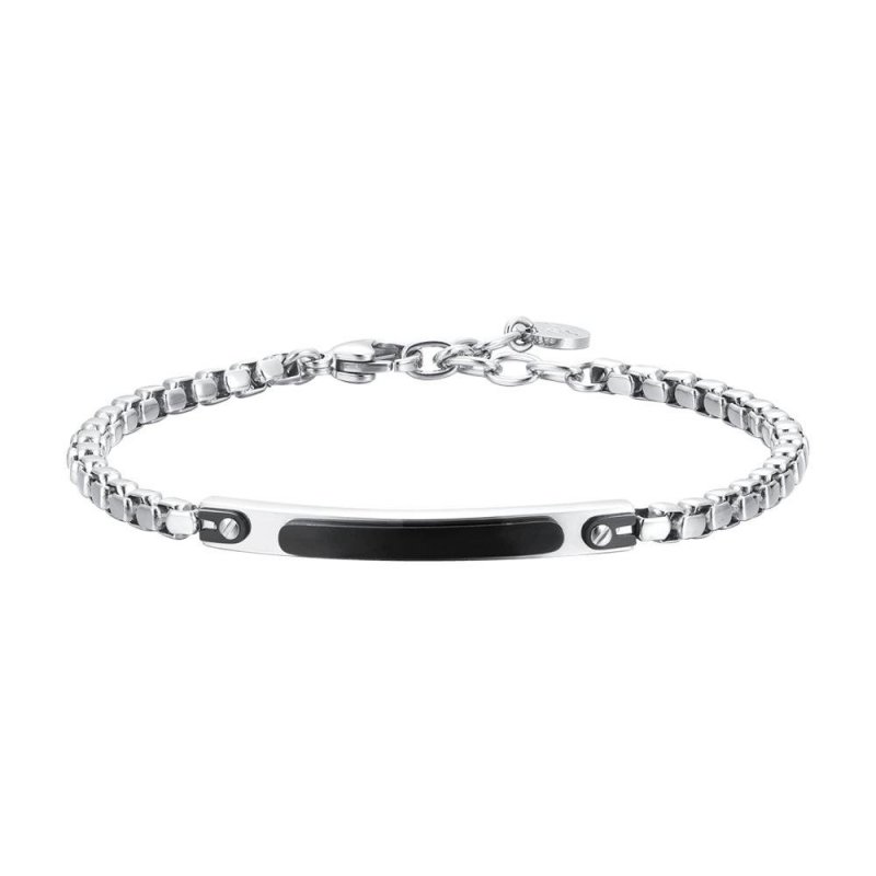 Luca Barra - Bracciale Uomo Acciaio - Piastra Ip Black