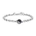 Luca Barra - Bracciale Uomo Tao - Acciaio - Smalto Nero