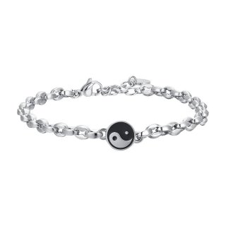 Luca Barra - Bracciale Uomo Tao - Acciaio - Smalto Nero