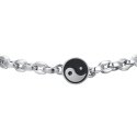 Luca Barra - Bracciale Uomo Tao - Acciaio - Smalto Nero