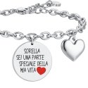 Luca Barra - Bracciale Donna Sorella - Acciaio - Smalto Nero Rosso