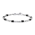Luca Barra - Bracciale Uomo Acciaio - Ematite - Onice