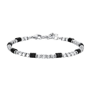 Luca Barra - Bracciale Uomo Acciaio - Ematite - Onice