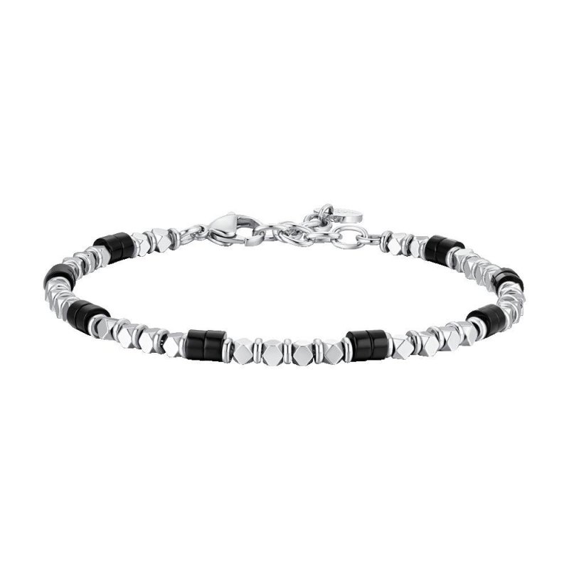 Luca Barra - Bracciale Uomo Acciaio - Ematite - Onice