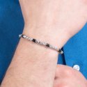 Luca Barra - Bracciale Uomo Acciaio - Ematite - Onice