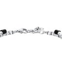 Luca Barra - Bracciale Uomo Acciaio - Ematite - Onice