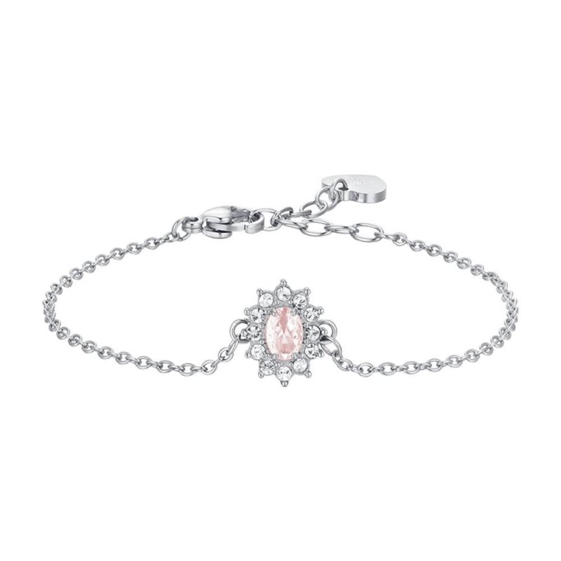 Luca Barra - Bracciale Donna Acciaio - Cristalli - Zircone Rosa