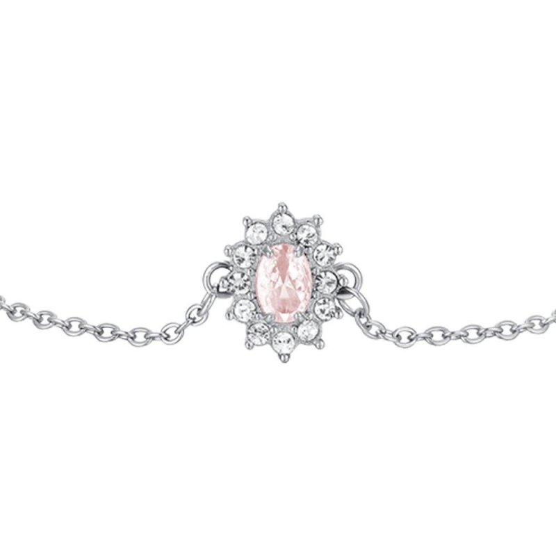Luca Barra - Bracciale Donna Acciaio - Cristalli - Zircone Rosa