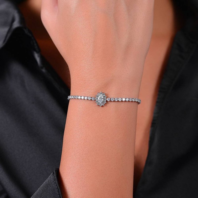 Luca Barra - Bracciale Tennis Donna - Acciaio - Cristalli Bianchi