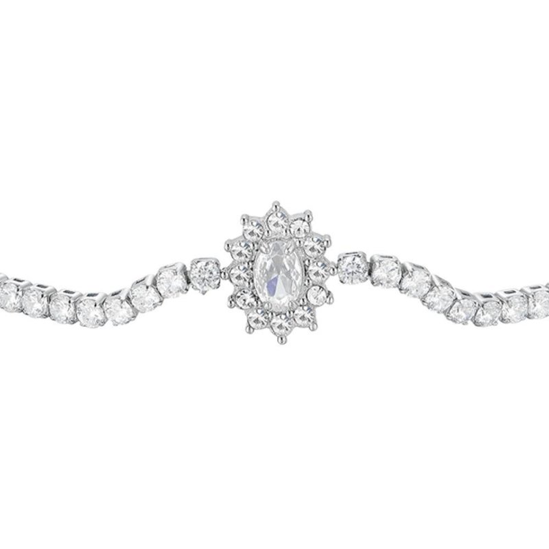 Luca Barra - Bracciale Tennis Donna - Acciaio - Cristalli Bianchi