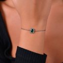 Luca Barra - Bracciale Donna Acciaio - Cristalli Bianchi - Zircone Verde