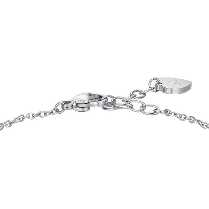 Luca Barra - Bracciale Donna Acciaio - Cristalli Bianchi - Zircone Verde