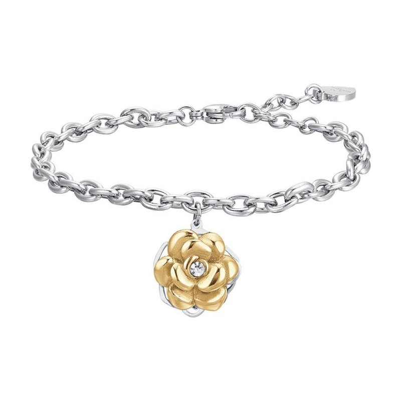 Luca Barra - Bracciale Donna - Acciaio Ip Gold - Rosa Girevole