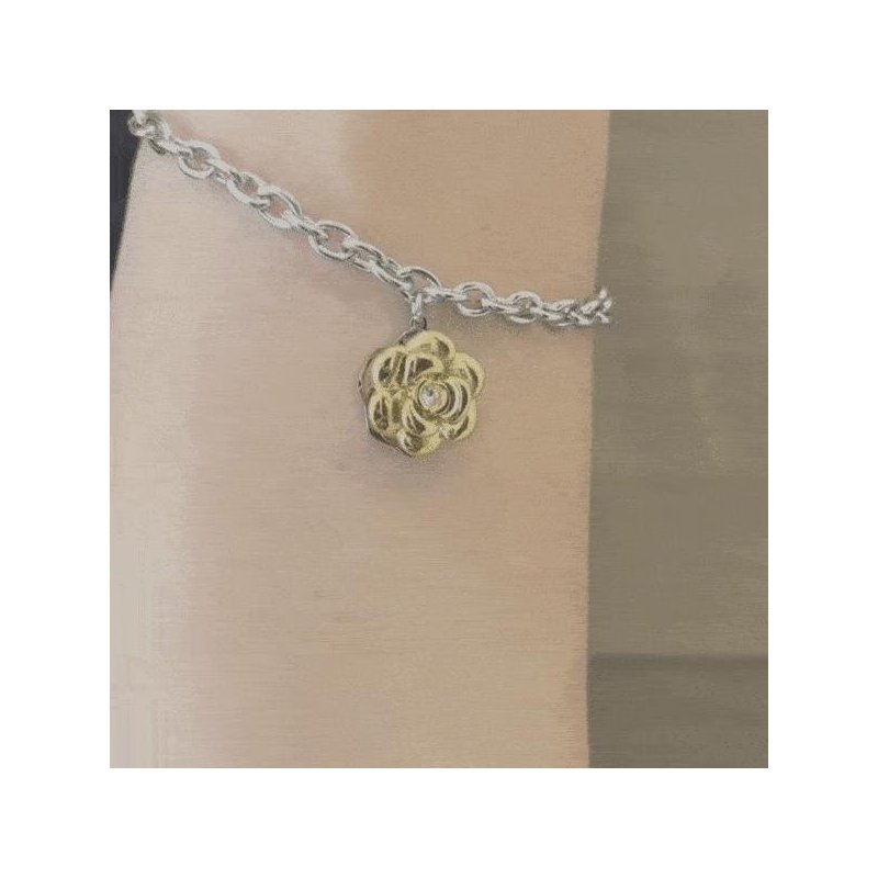 Luca Barra - Bracciale Donna - Acciaio Ip Gold - Rosa Girevole