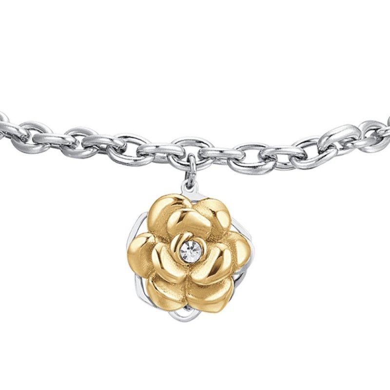 Luca Barra - Bracciale Donna - Acciaio Ip Gold - Rosa Girevole