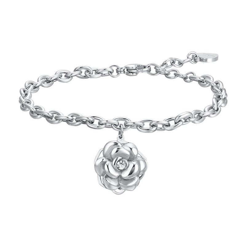 Luca Barra - Bracciale Donna Rosa - Acciaio - Cristallo Bianco