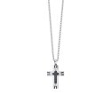 Luca Barra - Collana Uomo Acciaio - Croce Ip Black - Elegante