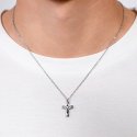 Luca Barra - Collana Uomo Acciaio - Croce Ip Black - Elegante