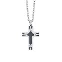 Luca Barra - Collana Uomo Acciaio - Croce Ip Black - Elegante