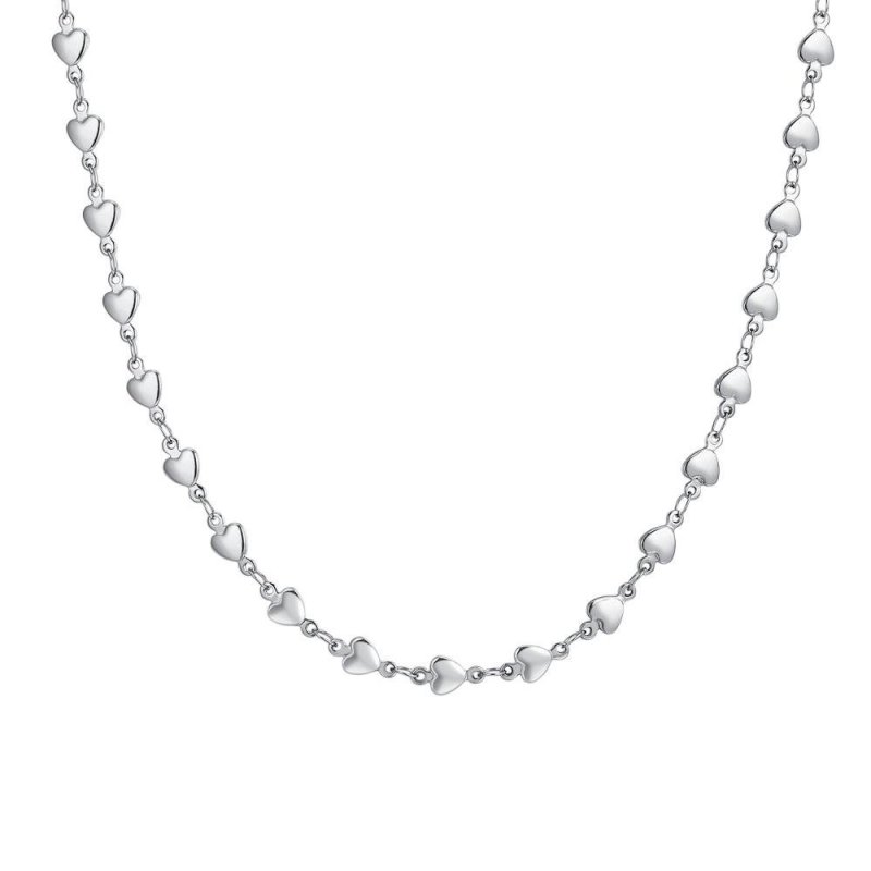 Luca Barra - Collana Donna Cuori - Acciaio - Design Romantico
