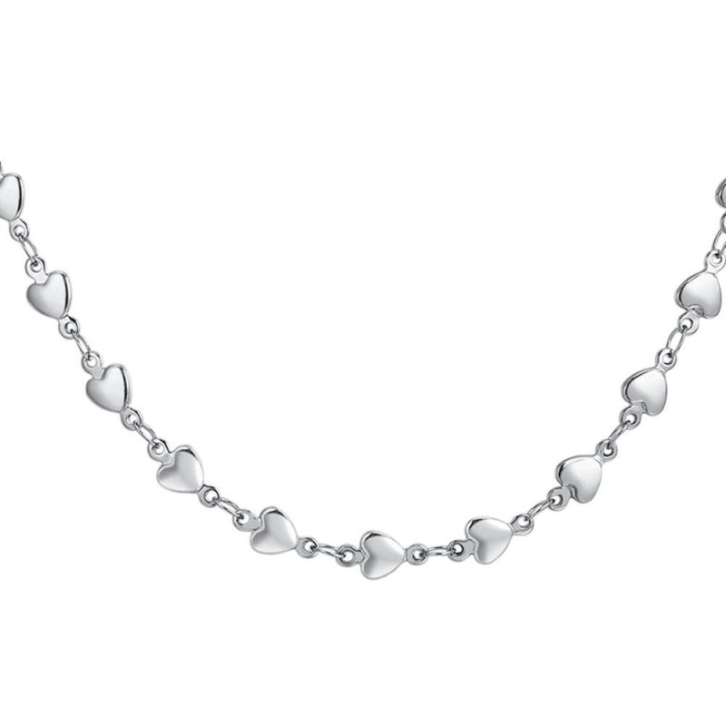 Luca Barra - Collana Donna Cuori - Acciaio - Design Romantico