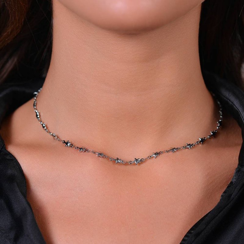 Luca Barra - Collana Donna Stelle - Acciaio - Design Elegante