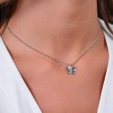 Luca Barra - Collana Donna Farfalla - Acciaio - Zircone Bianco