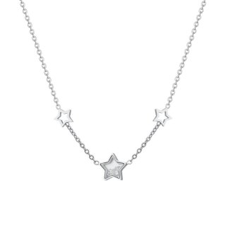 Luca Barra - Collana Donna Stelle - Acciaio - Zirconi Cubici