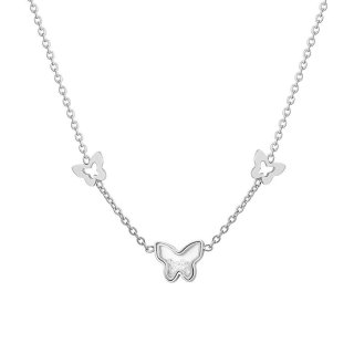 Luca Barra - Collana Donna Acciaio - Cuori - Zircone Rosa
