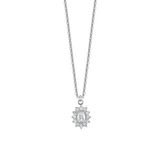 Luca Barra - Collana Donna Acciaio - Cristalli Bianchi - Zircone Bianco