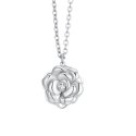 Luca Barra - Collana Donna Rosa Girevole - Acciaio - Cristallo Bianco